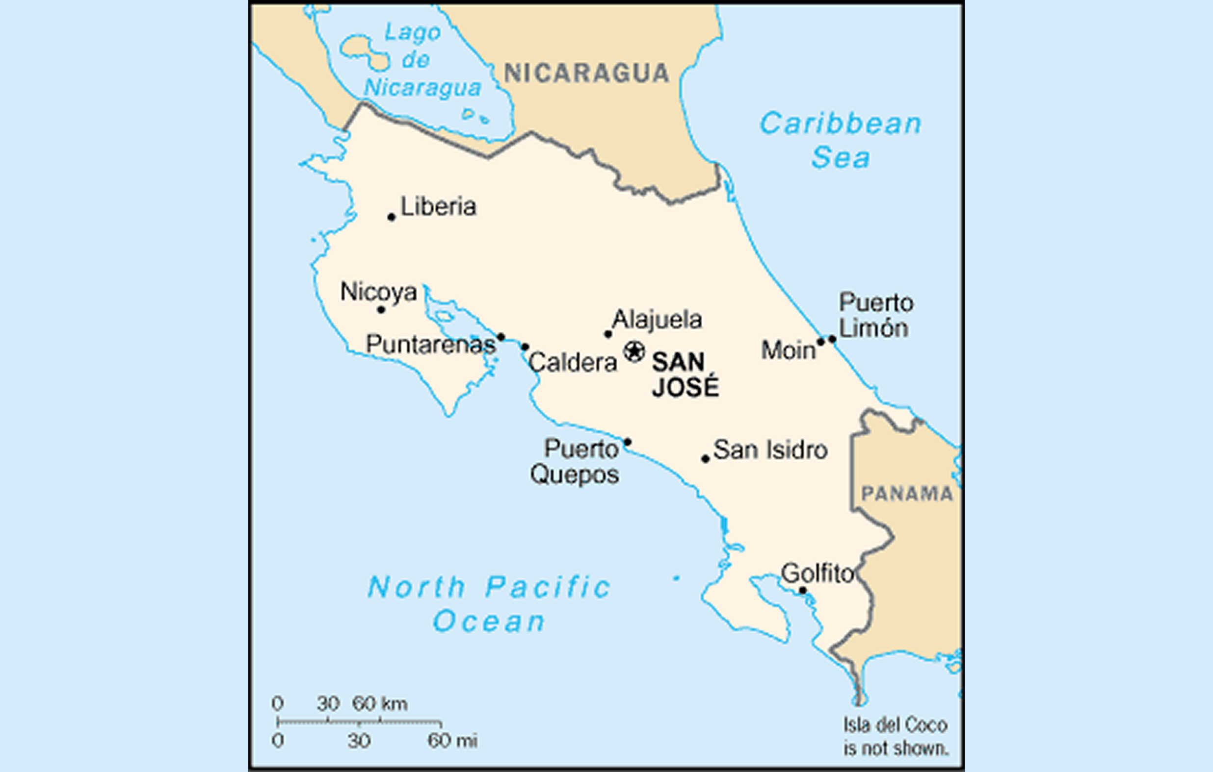 Map of Costa Rica