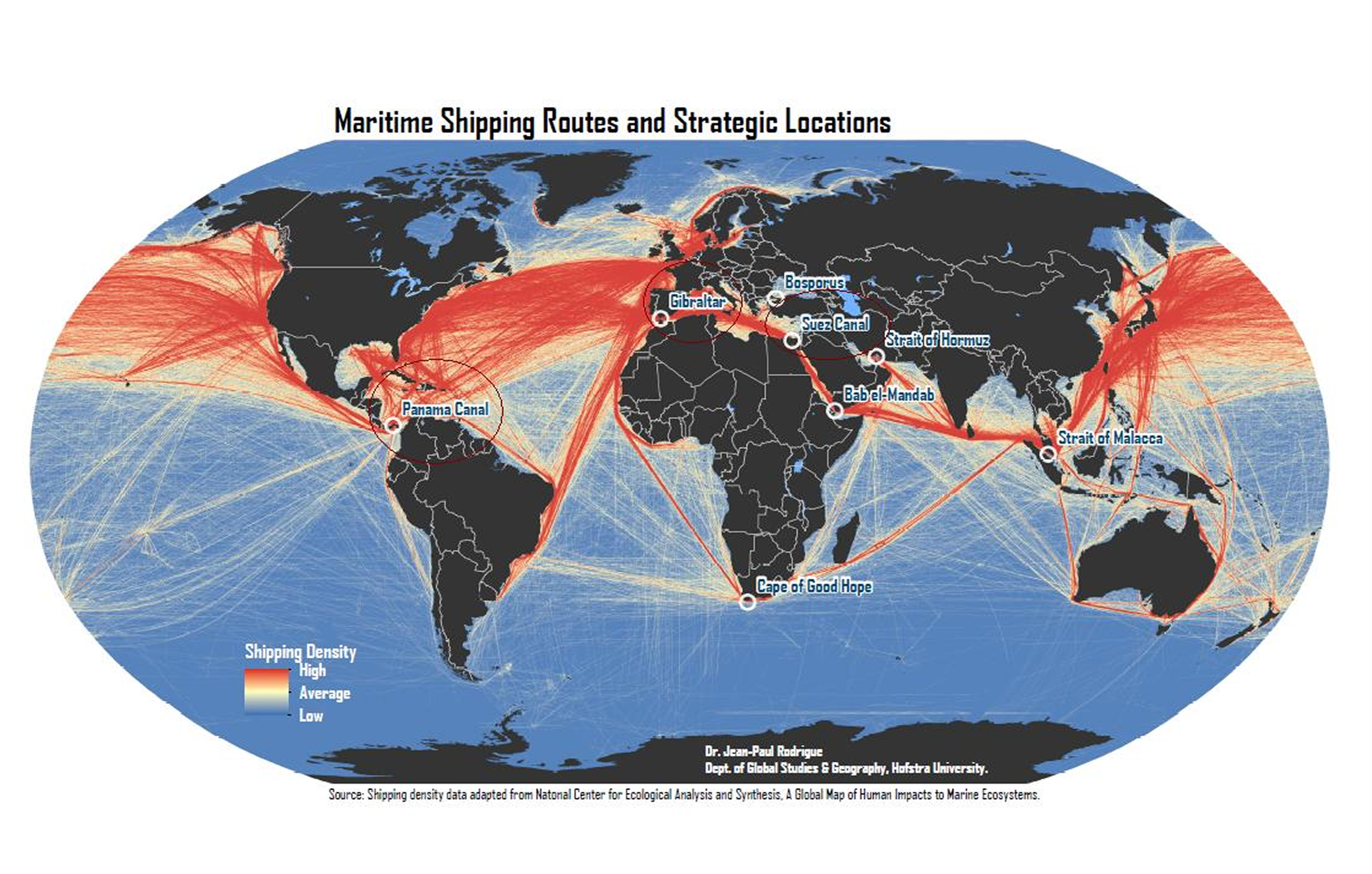 Sea routes around the world